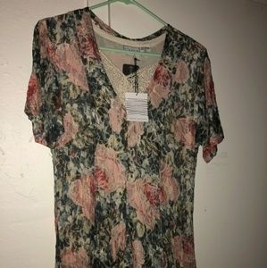 Floor length Floral Lace Dress